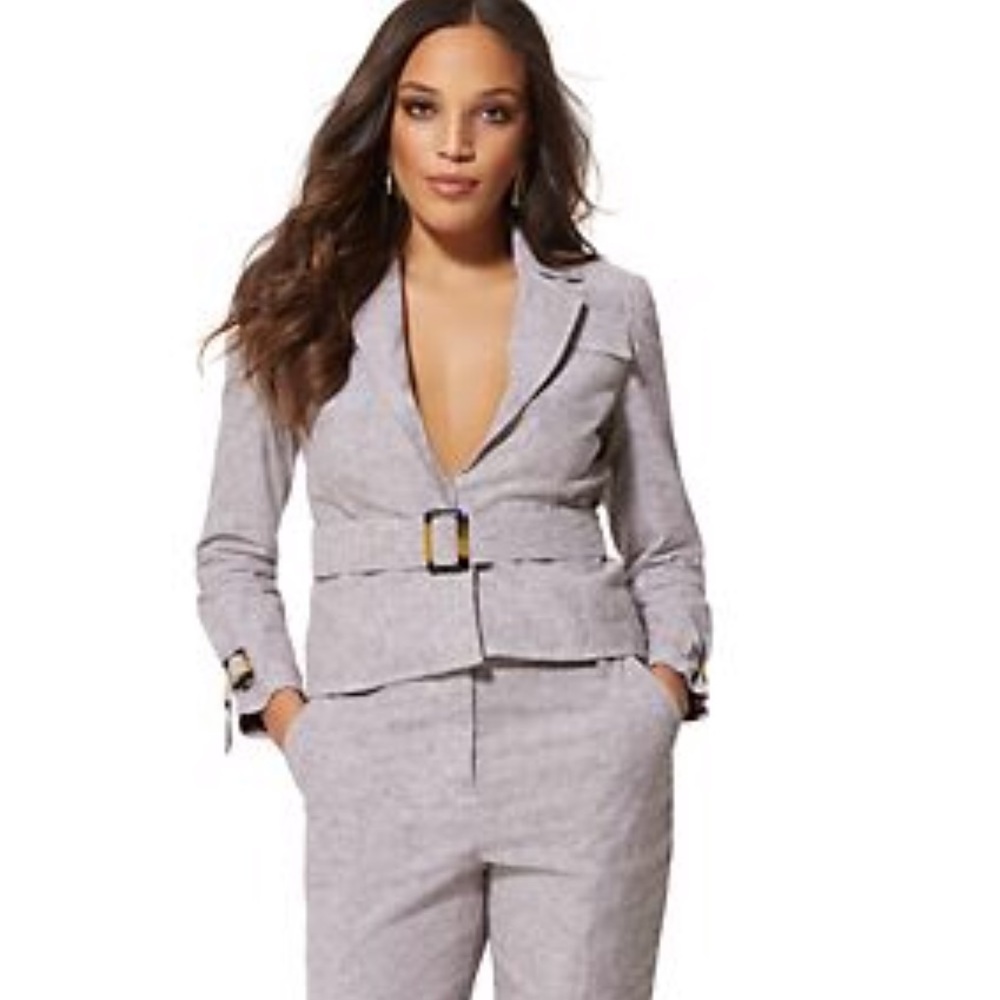 Open-Front Jacket - City Stretch Linen Flex